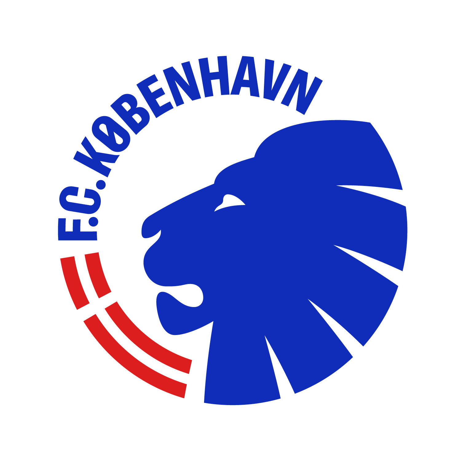F.C. København logo - blue lion with red stripes